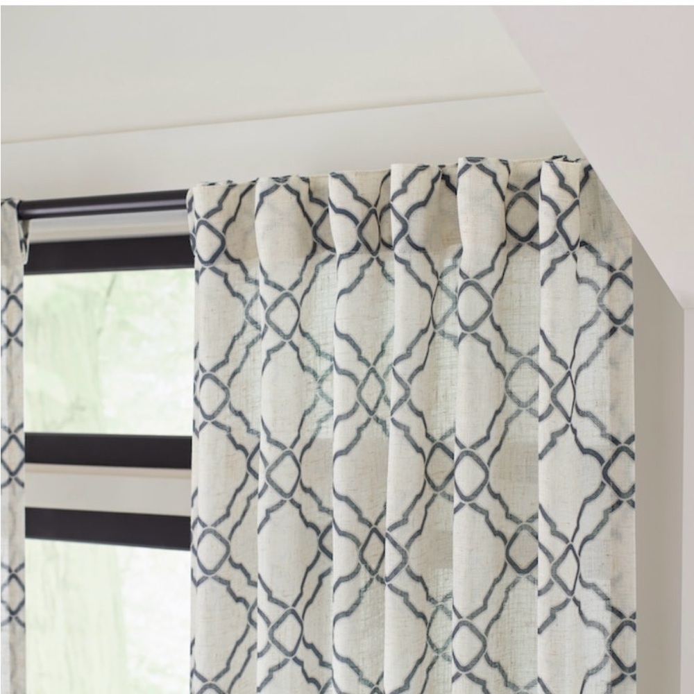 2PK Allen+Roth 50x84-in Navy Light Filtering Back Tab Curtain Panels - Picture 5 of 11